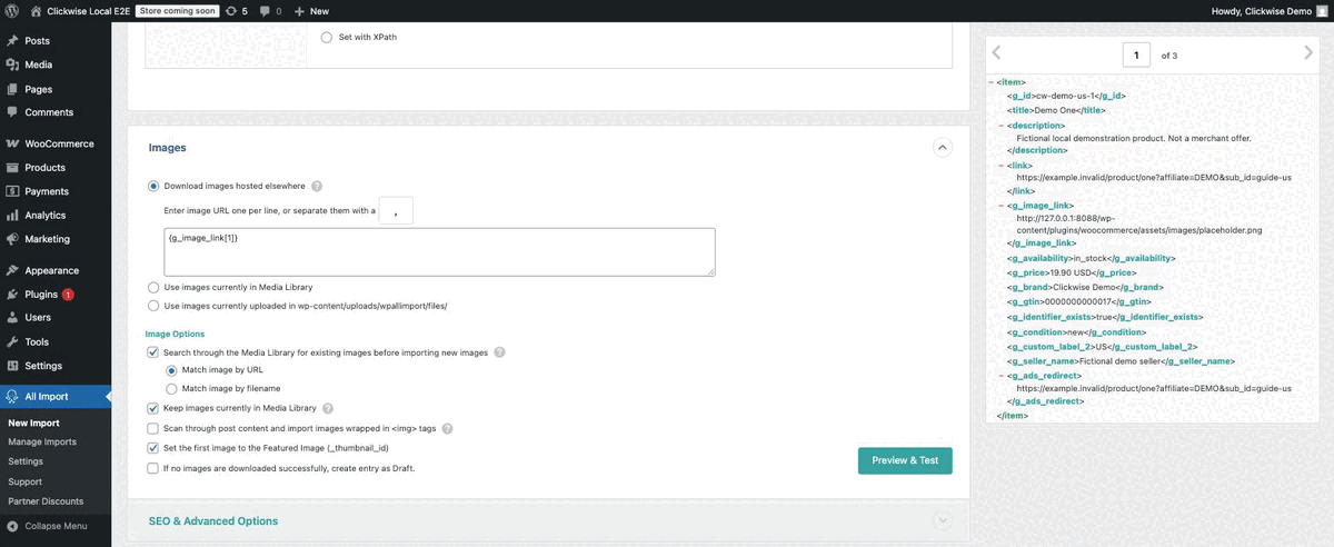 Image URL mapping in the free edition.
